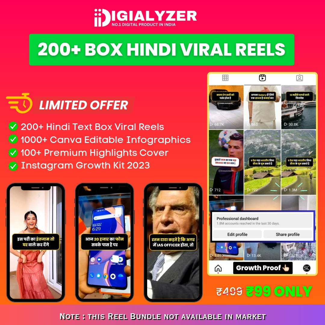 200+ Text Box Hindi Viral Reels Bundle