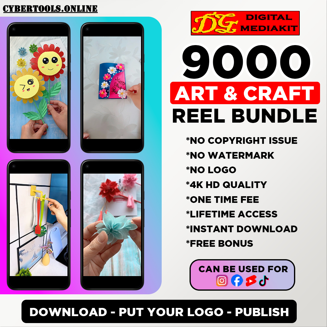 9000+ Art & Craft Reel Bundle Download 👉Put your logo👉 Publish