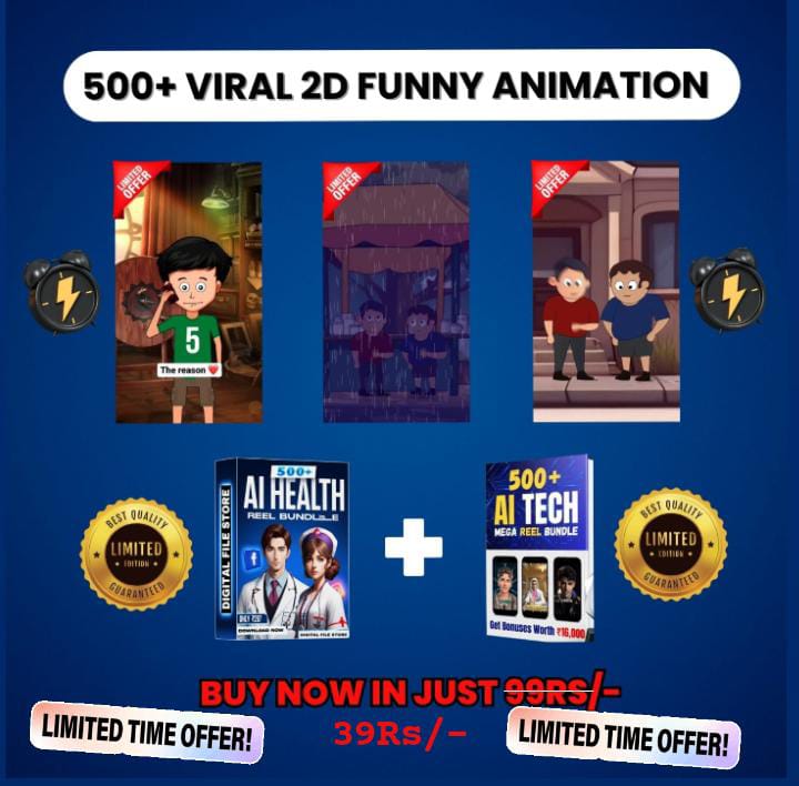 500+ Viral AI 2DANIMATION FUNNY Reels Bundle