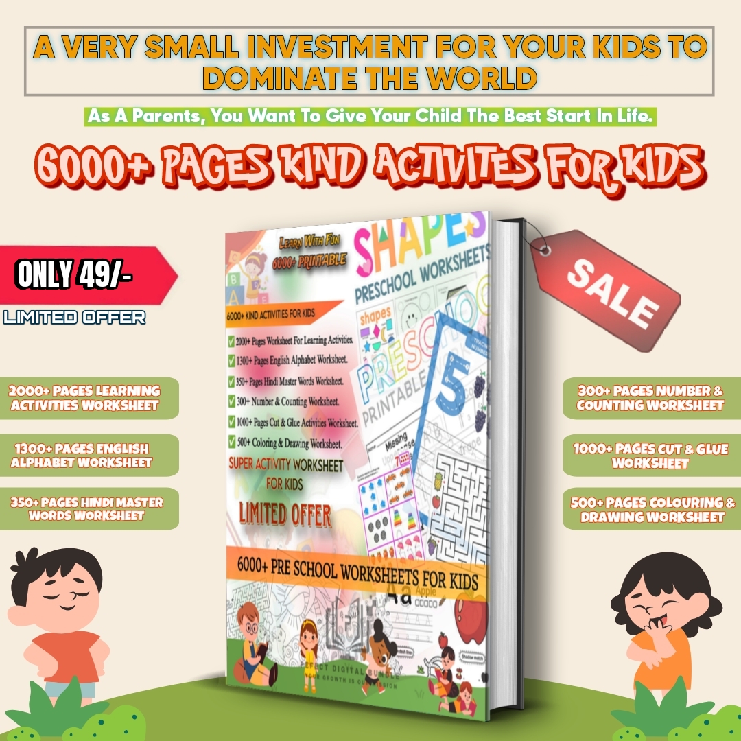 6000+ Kind Activities Worksheets (PreSchool Kit)