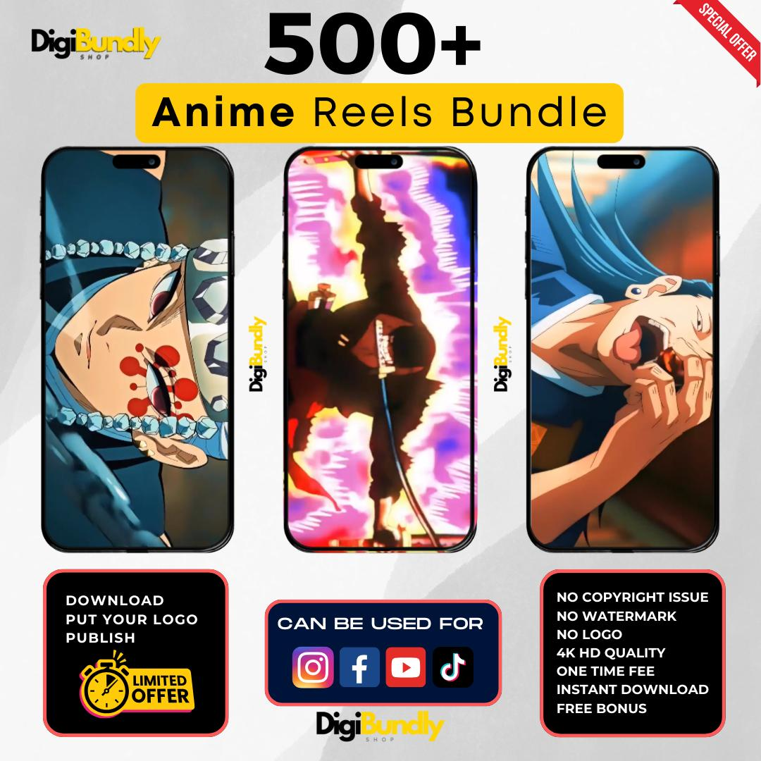 500+ Anime Reels Bundle For All Social Media Platforms And Other Use.