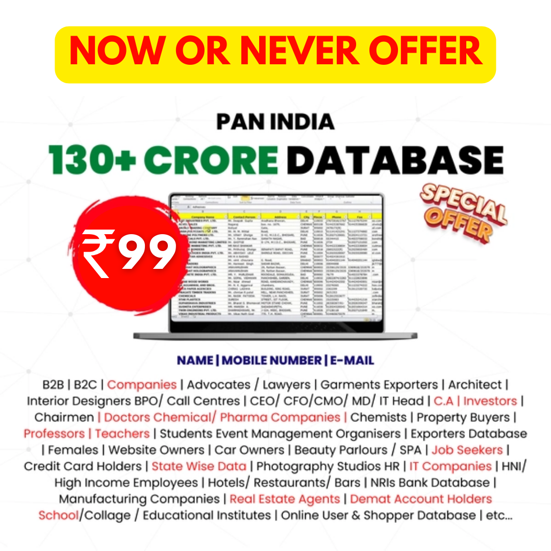 PAN India Database with 139+ Categories